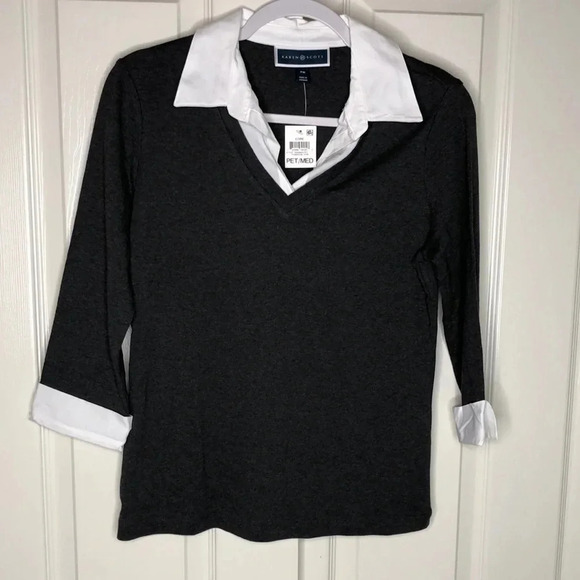 KAREN SCOTT Multiple Texture Top - Picture 1 of 6